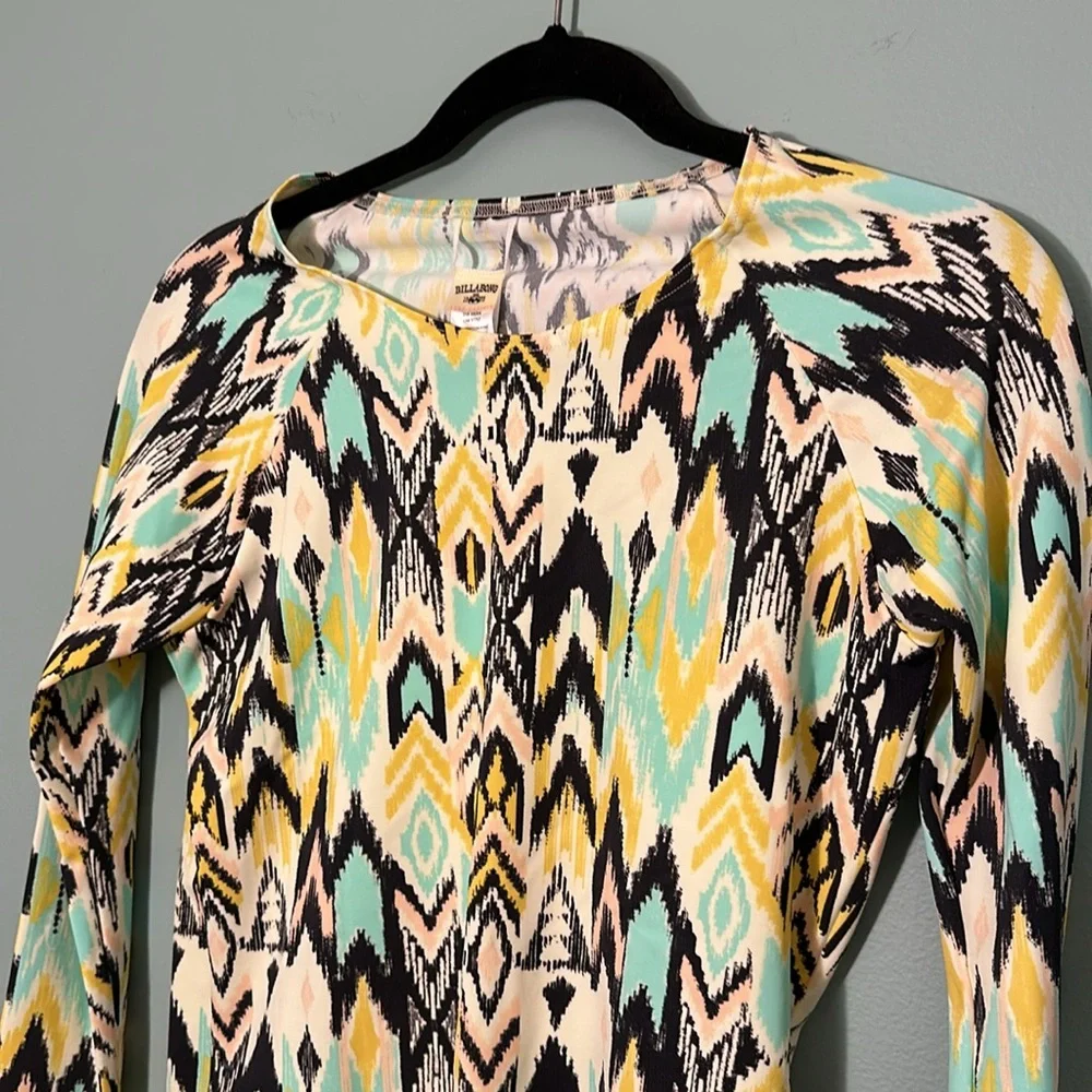 Billabong Totally 80’s Long Sleeve Rashguard Multicolor Size Large - Picture 4 of 8